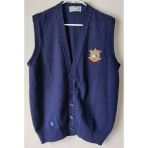 Colouth Golf Club Navy Blue Vest Golf By Glenmuir Sz M Logo Embroiled Lambswool